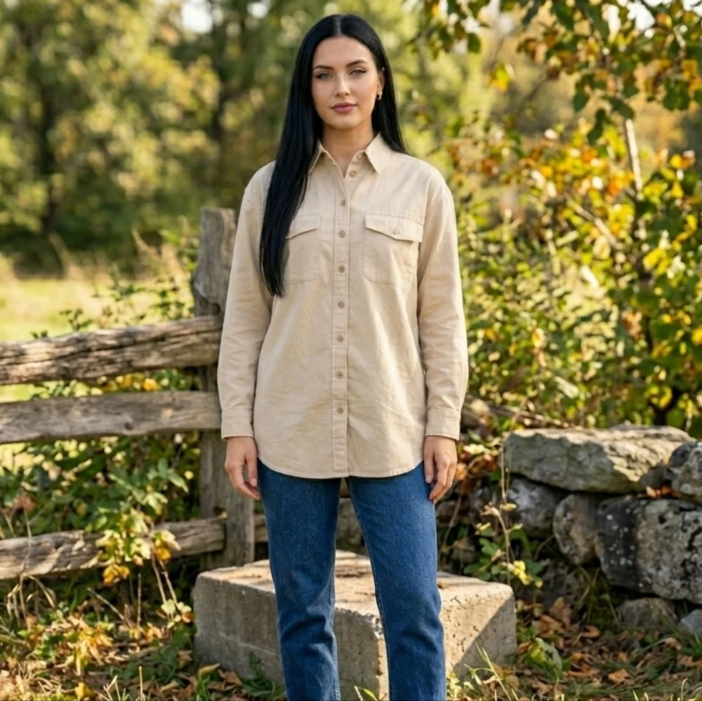 Future Collective x Reese Blutstein Tan Oversized Western Shirt XS Limited Ed - Picture 2 of 13